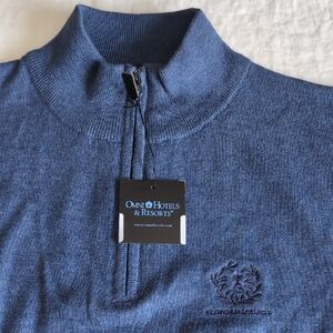 Blue Men's Zip-Up Sweater